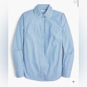 J. Crew Factory Button Up Shirt with Pearl Collar NWT